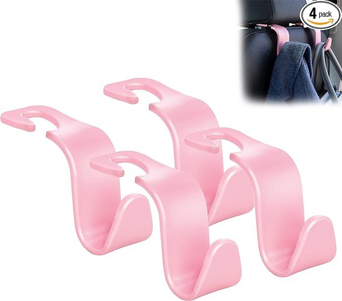 Amooca Universal Car Headrest Hooks, Car Organizer Hanger Storage Hooks for Bag Purse Cloth Groce... | Amazon (US)