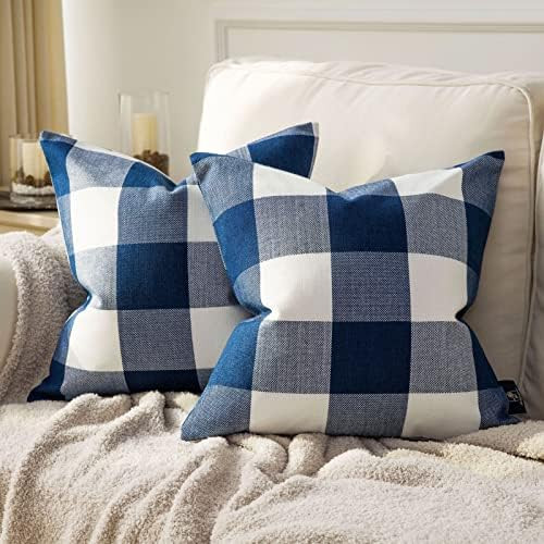 Phantoscope Pack of 2 Buffalo Check Plaid Throw Pillow Covers Outdoor Indoor Throw Pillows Farmhouse | Amazon (US)