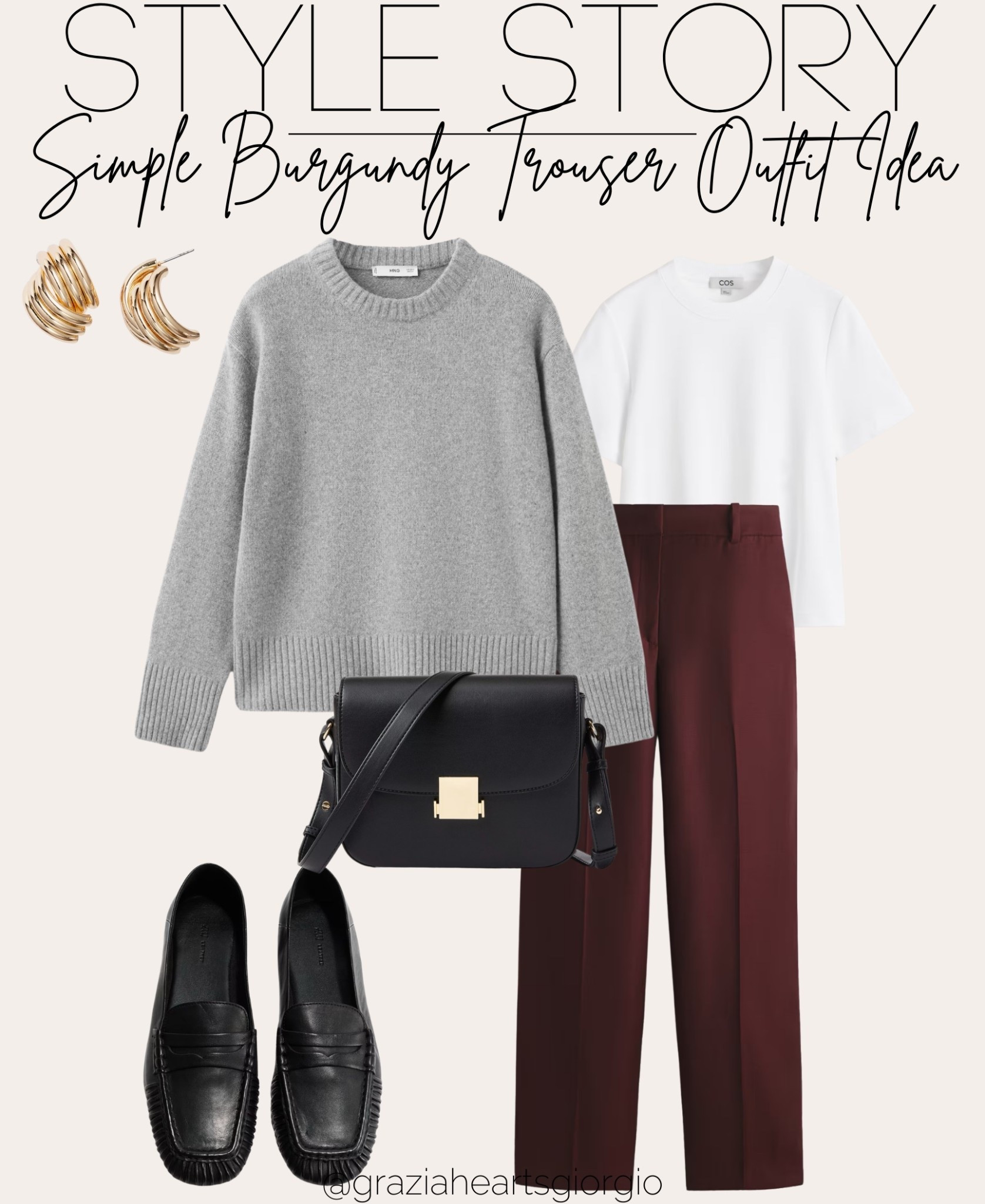 Simple Burgundy Trouser Outfit Idea 
.
.
#outfitidea