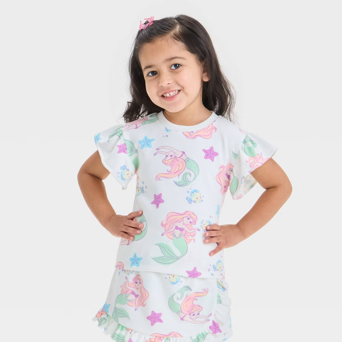 Toddler Girls' 2pc Disney Ariel The Little Mermaid Top & Skort Set - White | Target