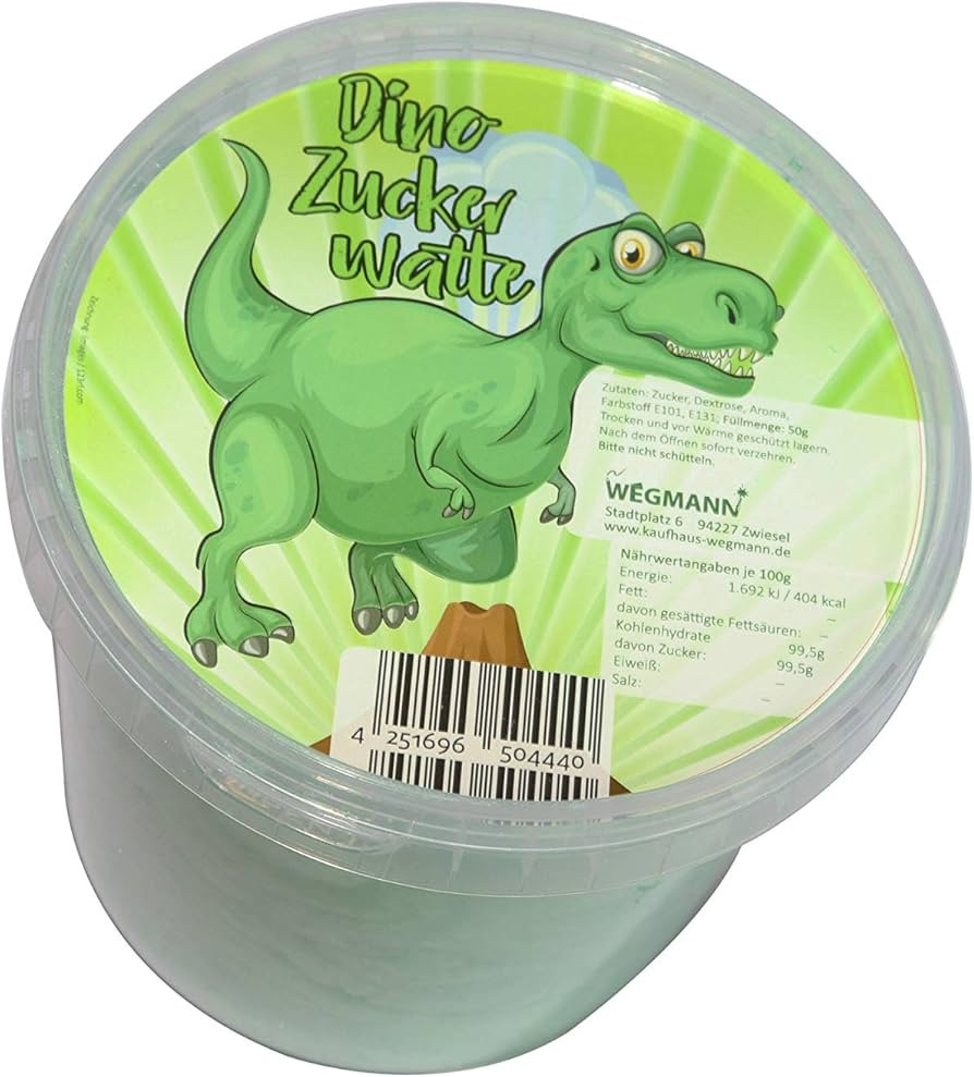 XXL Zuckerwatte | grüne Dinozuckerwatte im Eimer | Mit leckerem Apfel Geschmack | Premium Qualit... | Amazon (DE)