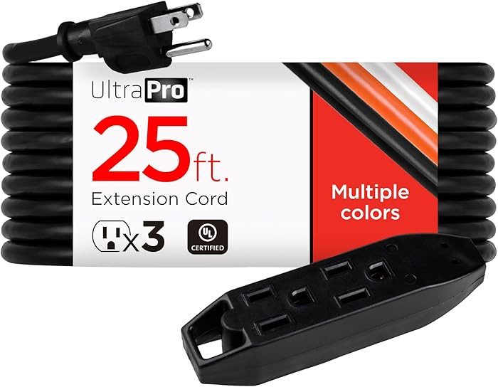 UltraPro 25 Ft Outdoor Extension Cord 3 Outlet Extension Cords Outlet Power Strip Long Extension ... | Amazon (US)