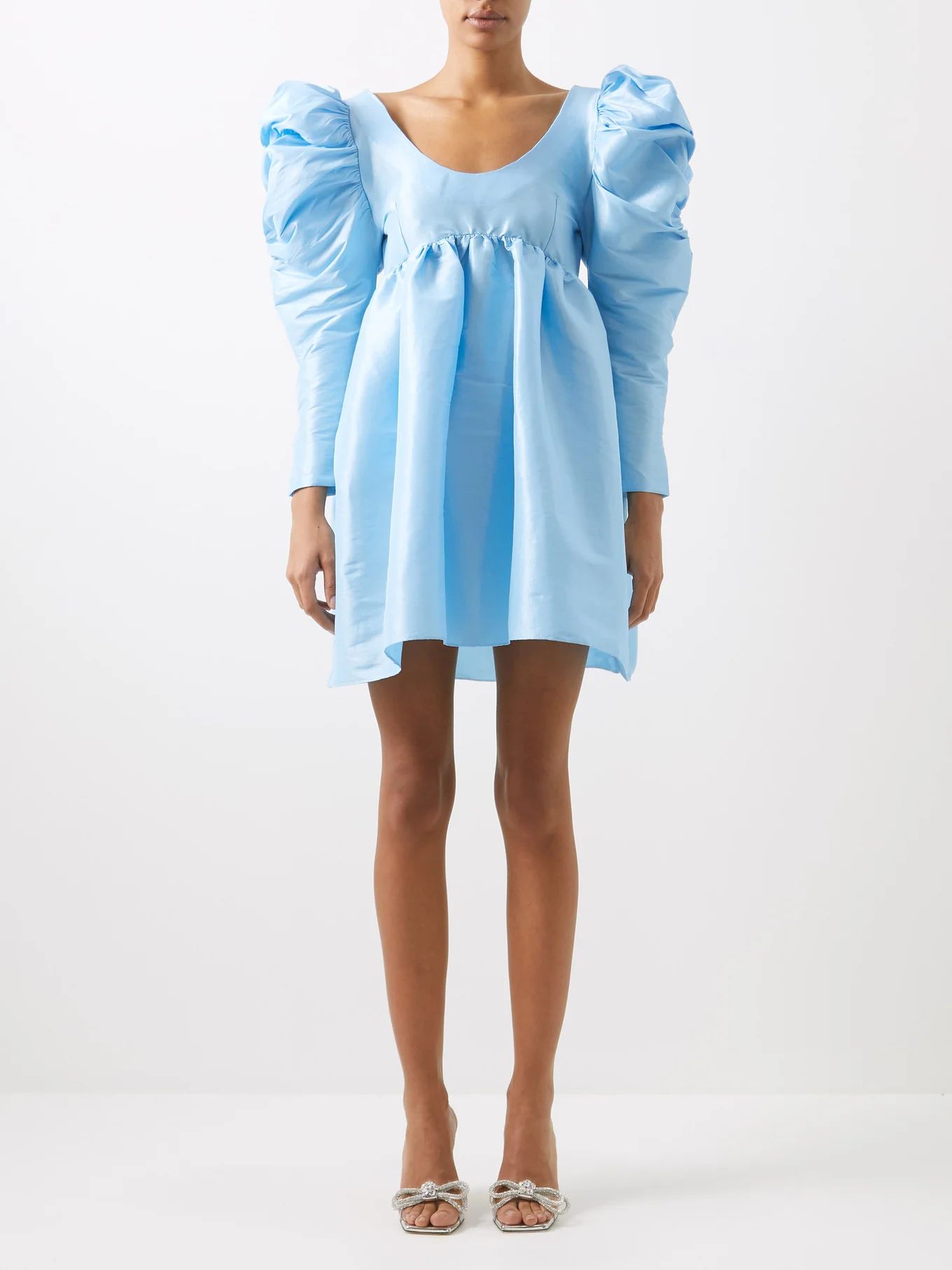 Chiara puff-sleeve silk-blend mini dress | Kika Vargas | Matches (US)