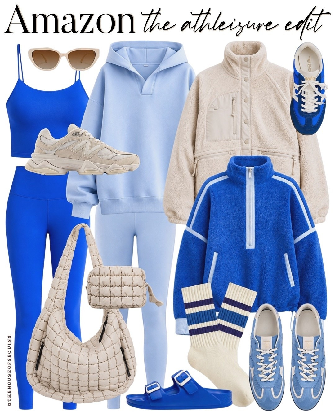 Shop Amazon athleisure and casua outfit finds! Amazon Activewear, Free people jacket look for less, cobalt blue matching set, seamless leggings, quilted puffer bag, Birkenstock sandal look for less, gola sneakers, New Balance 9060, alohas sneakers

#LTKgrwm #LTKdayinmylife #LTKActive