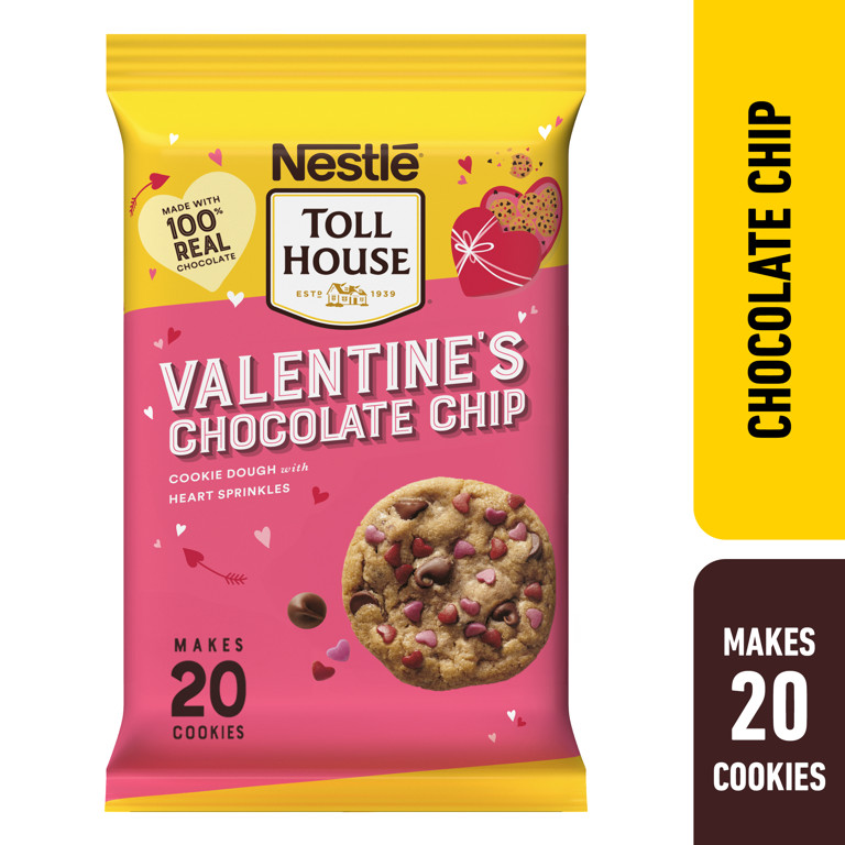Nestle Toll House Chocolate Chip Cookie Dough with Heart Sprinkles for Valentines Cookies, 14 oz | Walmart (US)