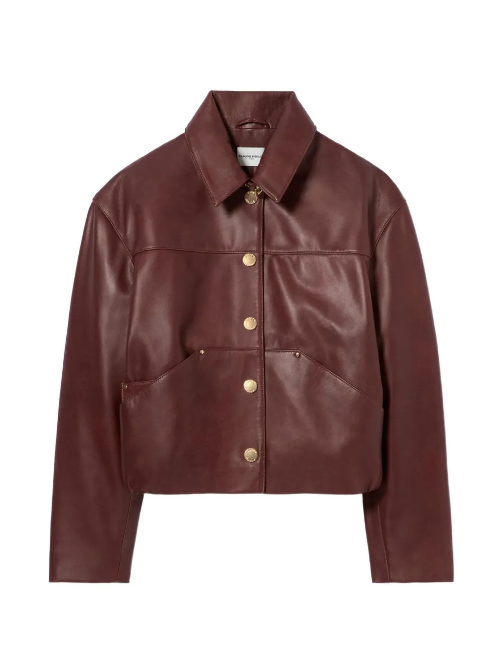 Claudie Pierlot short leather jacket - Brown | Farfetch Global
