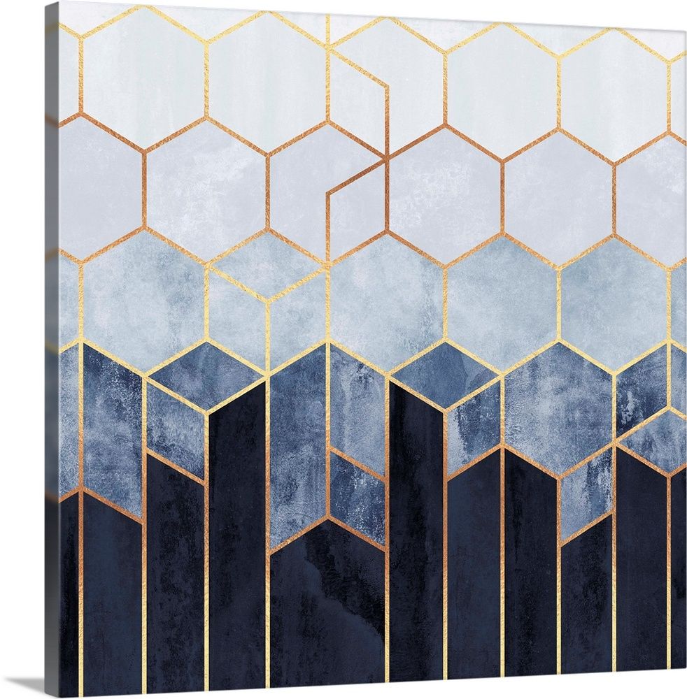 Soft Blue Hexagons Wall Art | Great Big Canvas - Dynamic