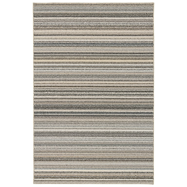 Mainstays Carnival Stripe Polypropylene Assorted Earth Tones Indoor Area Rug, 3' x 5' | Walmart (US)