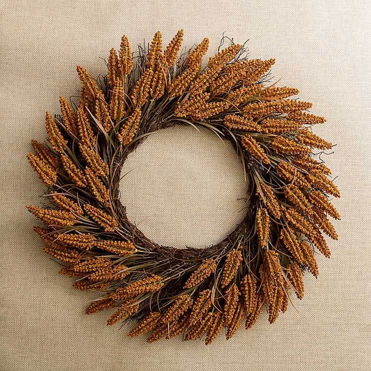 Orange Wheat Fall Wreath | Kirkland's Home