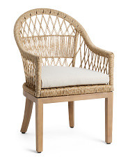 Outdoor Wicker And Wood Dining Chair | Marshalls