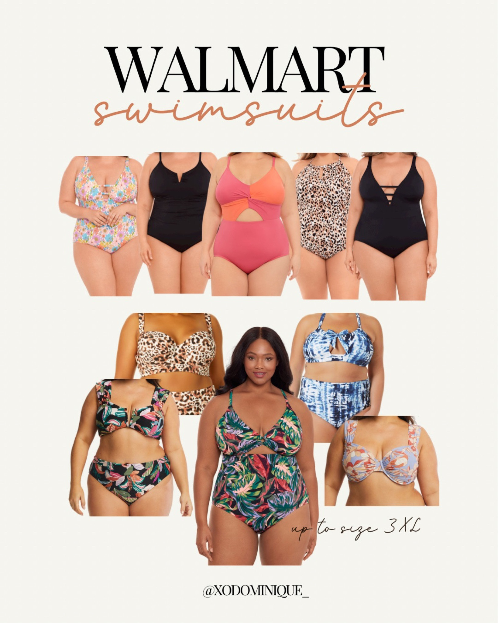 Cute plus size swimsuits from Walmart! One piece and bikini style are both available now. I love the keyhole styles one pieces. 

#LTKunder100 #LTKswim #LTKcurves
