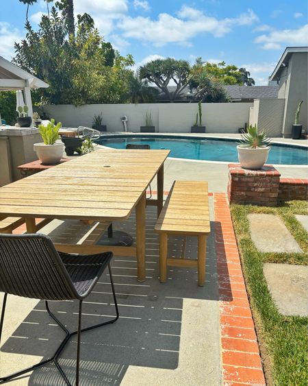 My client, Rosanna, is getting ready for a graduation party in her backyard.  She recently purchased this outdoor set on sale from @westelm  Her backyard has hangout zones- a fire pit area, a dining area, and a pool area with a pergola.  This is a great time to shop outdoor sales.  Happy long weekend!  

#LTKHome #LTKParties #LTKSeasonal