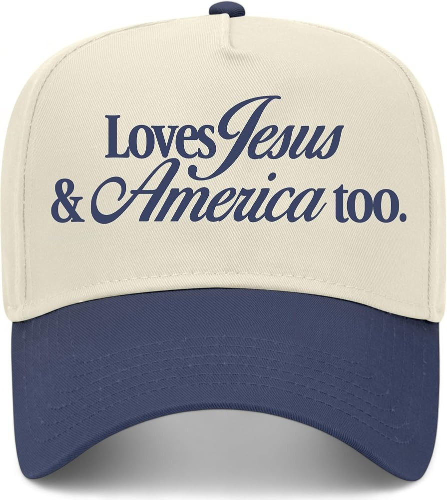 Loves Jesus & America Too Vintage Trucker Hat | Premium Adjustable Christian Snapback Baseball Ha... | Amazon (US)