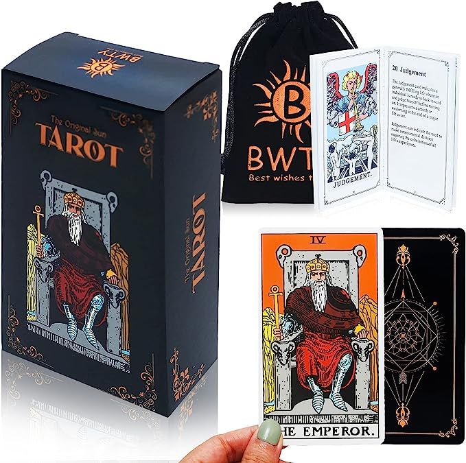 BWTY Best wishes to you Tarot Cards Classic Tarot Cards for Beginners with Guide Book & Velvet Ho... | Amazon (US)