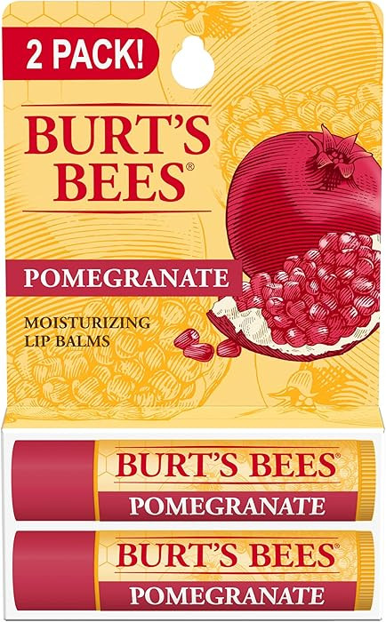 Burt's Bees Lip Balm - Pomegranate, Lip Moisturizer With Responsibly Sourced Beeswax, Natural Ori... | Amazon (US)