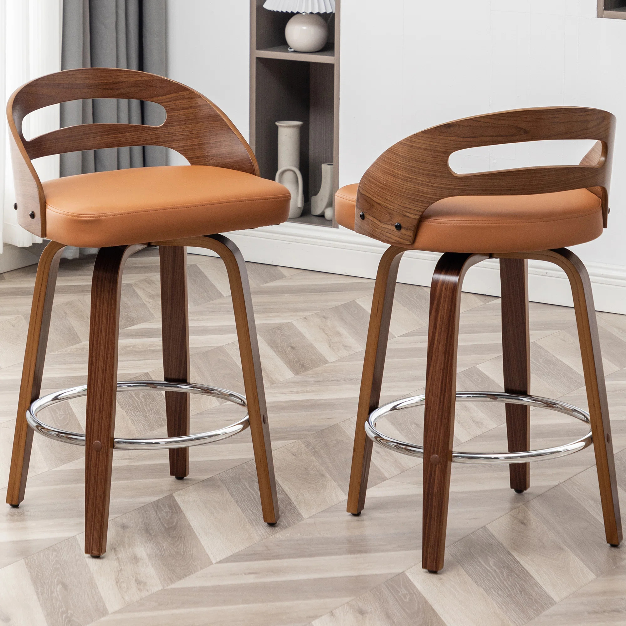 Mahtab Swivel Counter & Bar Stools (Set of 2) | Wayfair North America