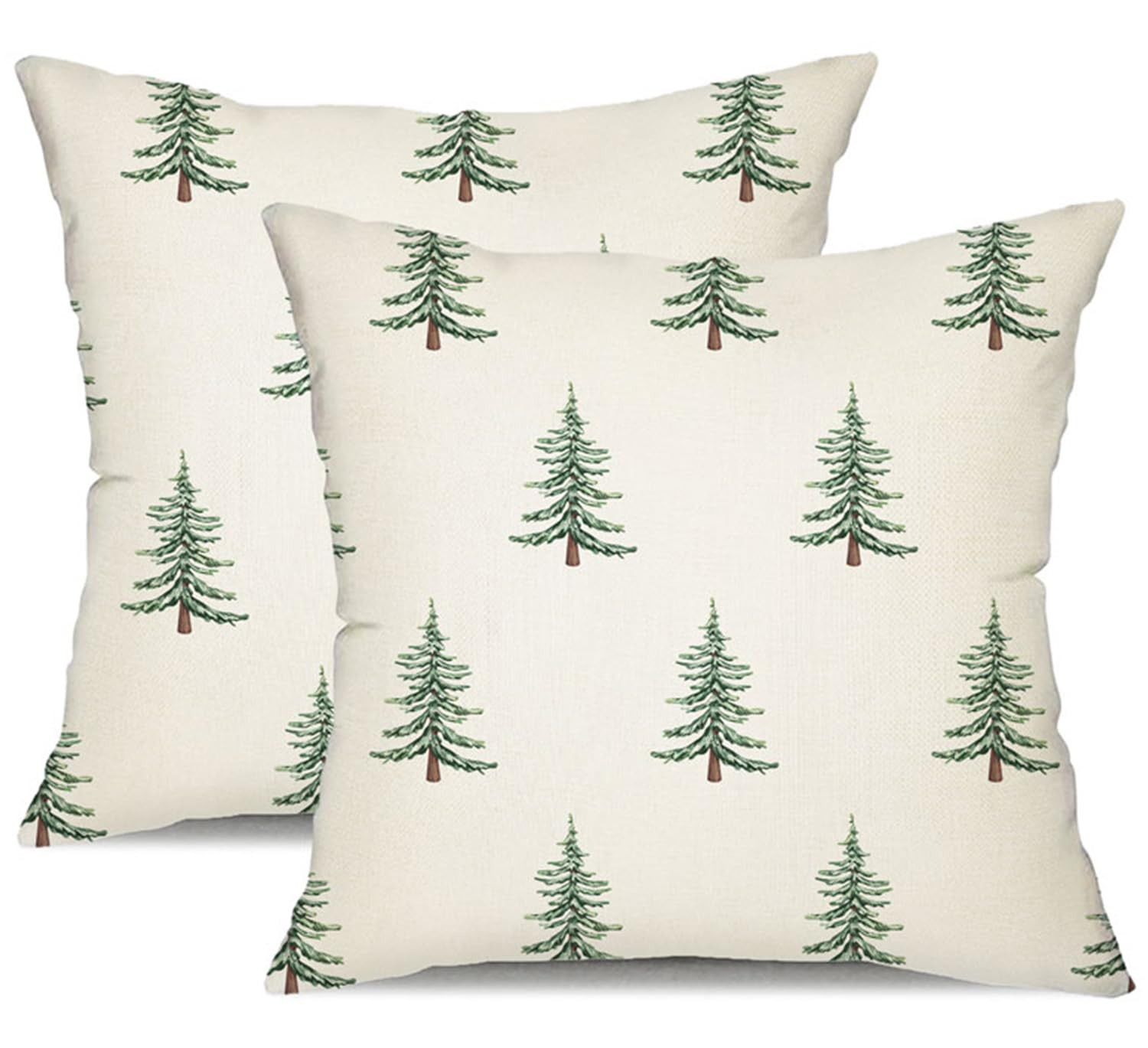DFXSZ Christmas Pillow Covers 18x18 inch Set of 2 Christmas Tree Decorative White Throw Pillow Co... | Amazon (US)