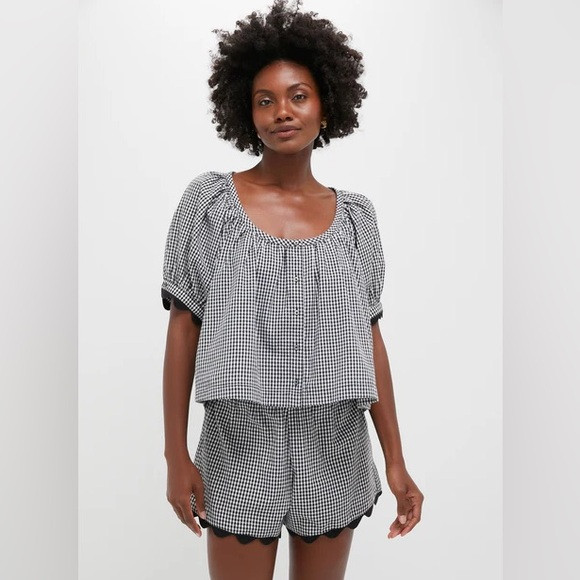 NWT Tuckernuck Black Gingham Ric Rac Tully Top | Poshmark