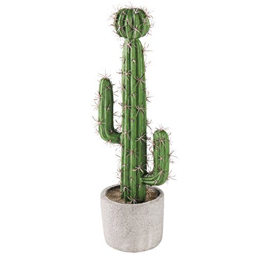 MyGift 16 Inch Artificial Cactus in Cement Planter Pot, Southwest Decor, Indoor Fake Plant | Amazon (US)