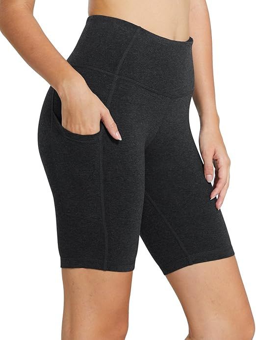 BALEAF Women's 8" /5" /2" High Waist Workout Biker Yoga Running Compression Exercise Shorts Side ... | Amazon (US)