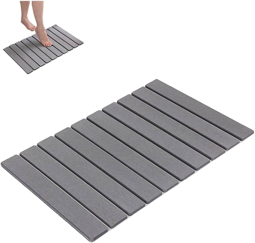 Stone Bath Mat, Diatomaceous Earth Shower Mat, Super Absorbent Non Slip Bathroom Rug, Easy to Cle... | Amazon (UK)