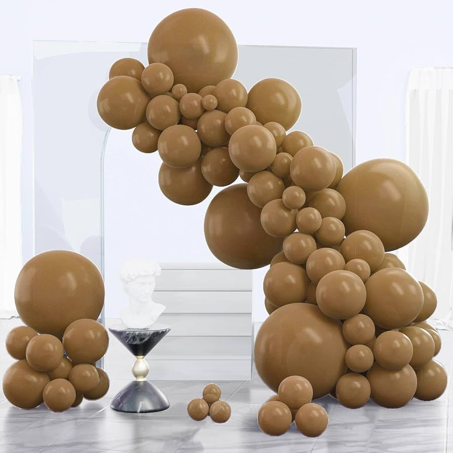 PartyWoo Coffee Brown Balloons, 140 pcs Boho Brown Balloons Different Sizes Pack of 18 Inch 12 In... | Amazon (US)