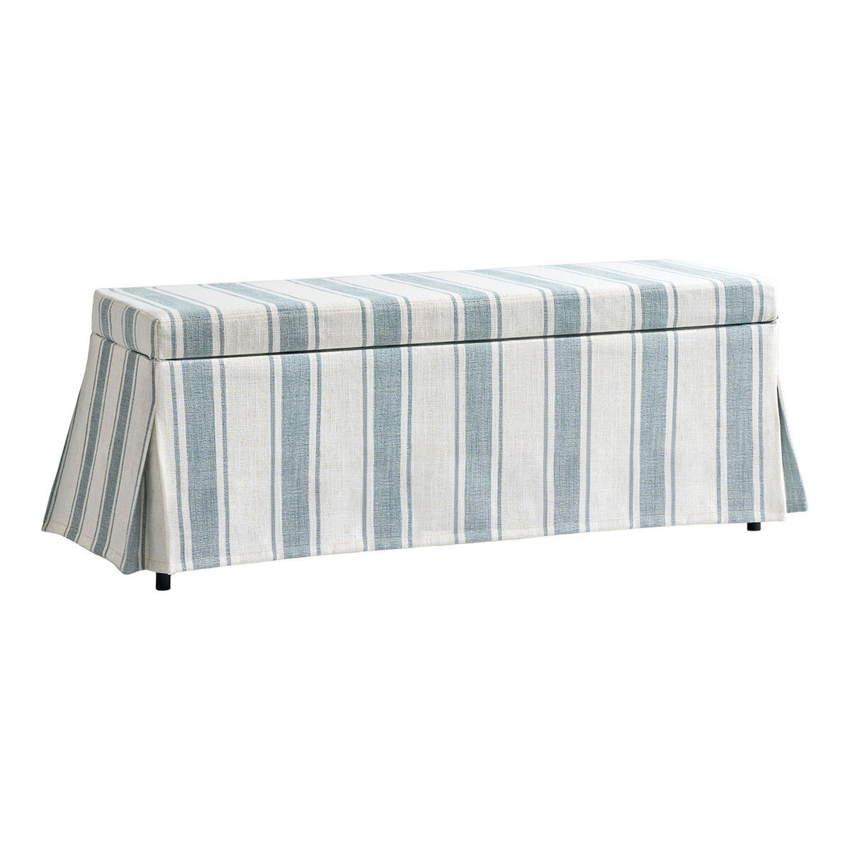Shirley Ticking Stripe Linen Slipcover Storage Bench in Bluestripe by World Market | World Market