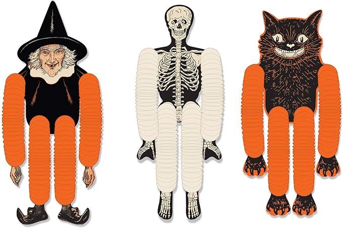 Beistle Vintage Halloween Tissue Dancers 3 Piece, 14", Multicolored | Amazon (US)