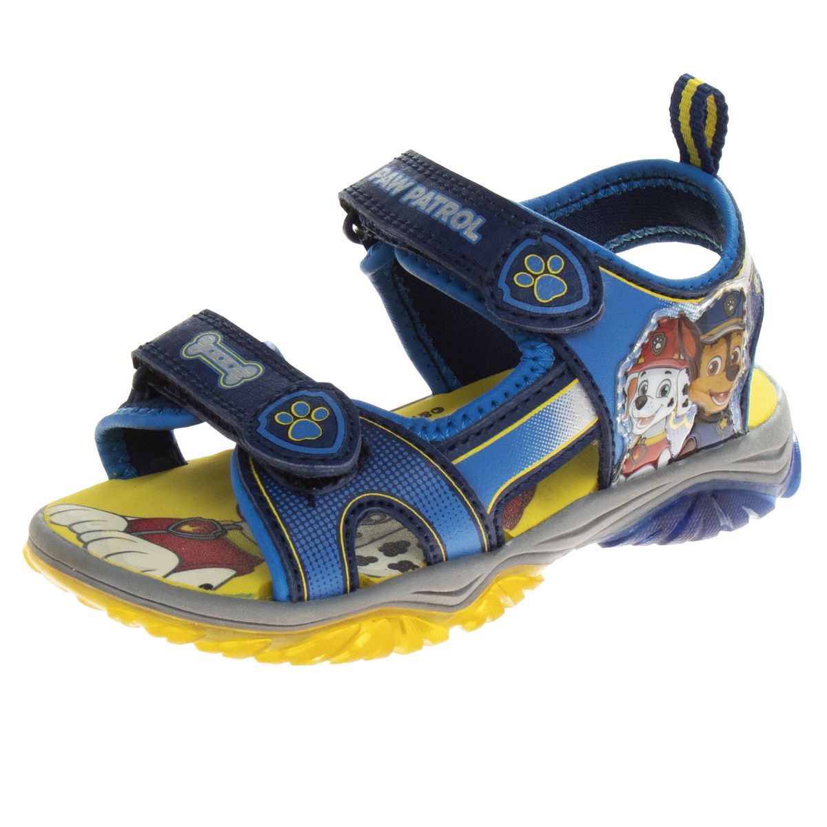 Paw Patrol Chase Marshall Light up Summer Sandals - Hook&Loop Adjustable Strap Open Toe Sandal Wa... | Target