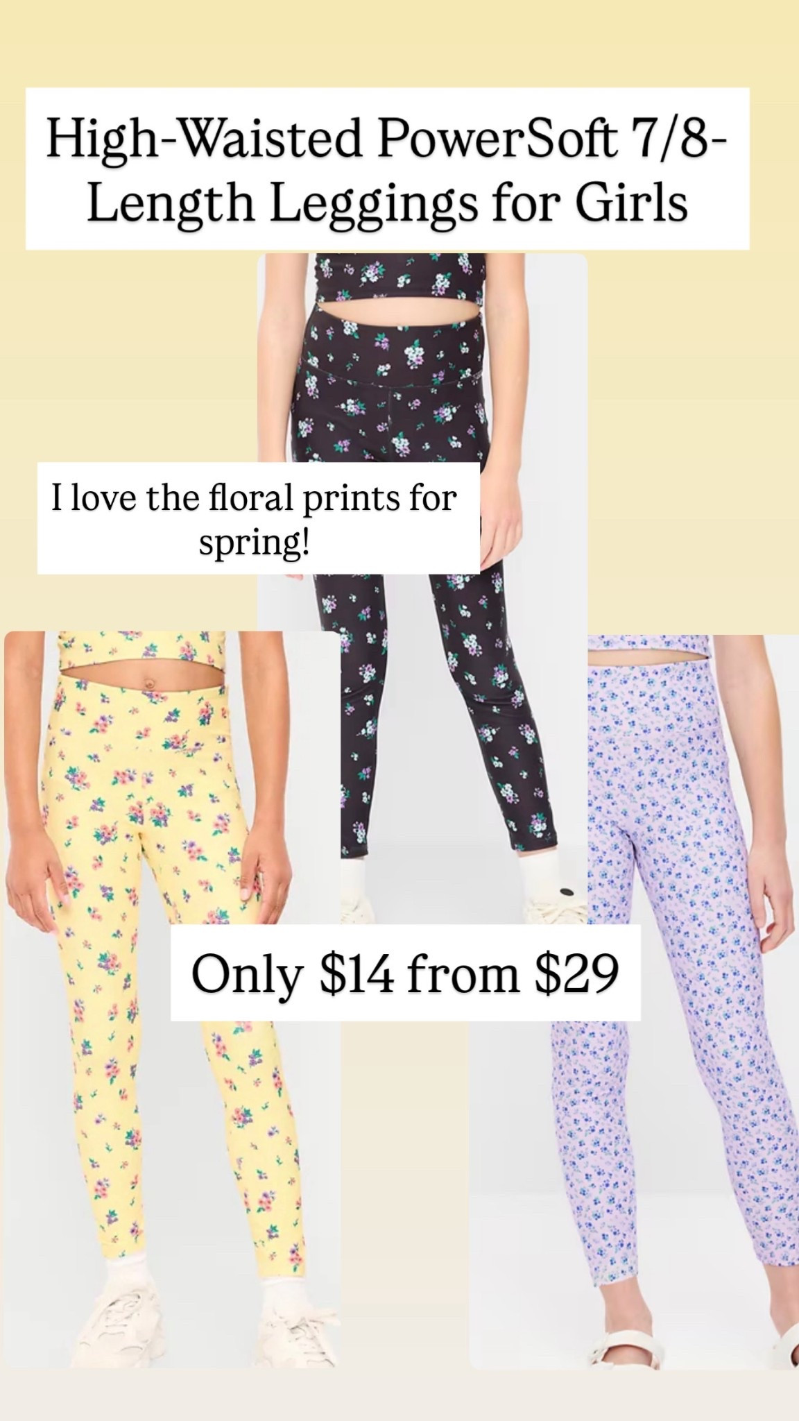 I love the floral print for spring! These leggings are so adorable for girls. ￼

#LTKKids #LTKActive