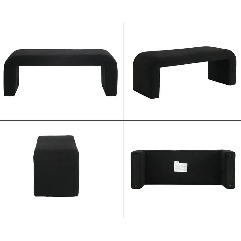 Dayalane Modern Bench, Fuzzy Upholstered End of Bed Bench 49" Entryway Bench Window Bench Seat, C... | Walmart (US)