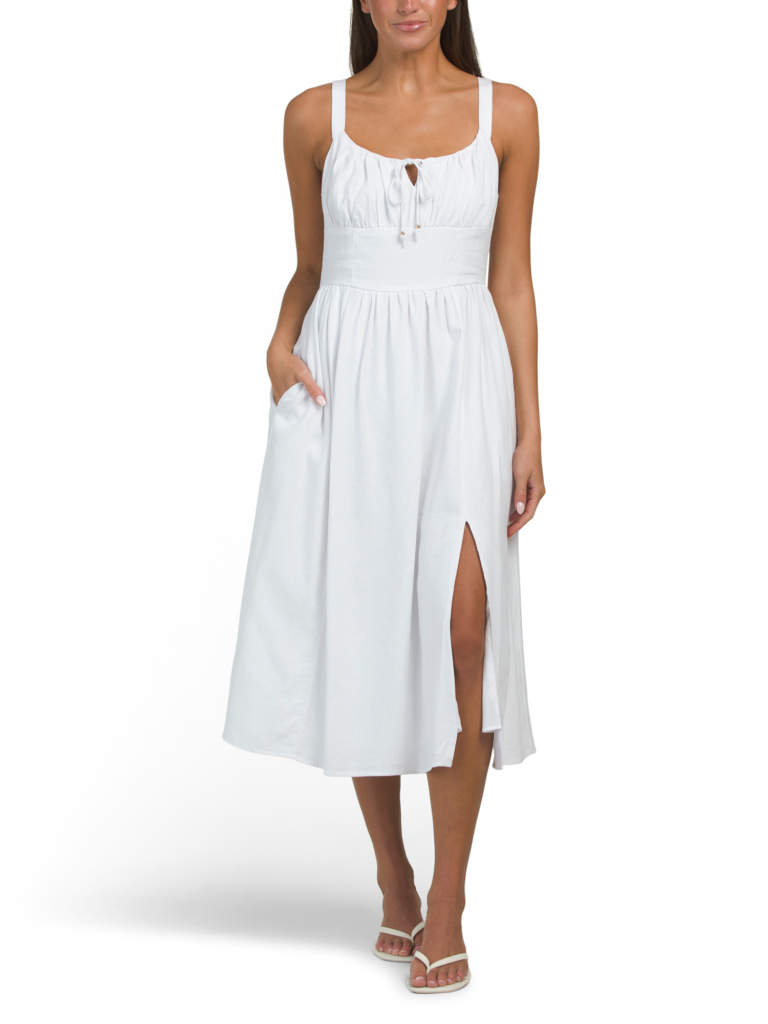 Midi Dress With Shoulder Straps | TJ Maxx