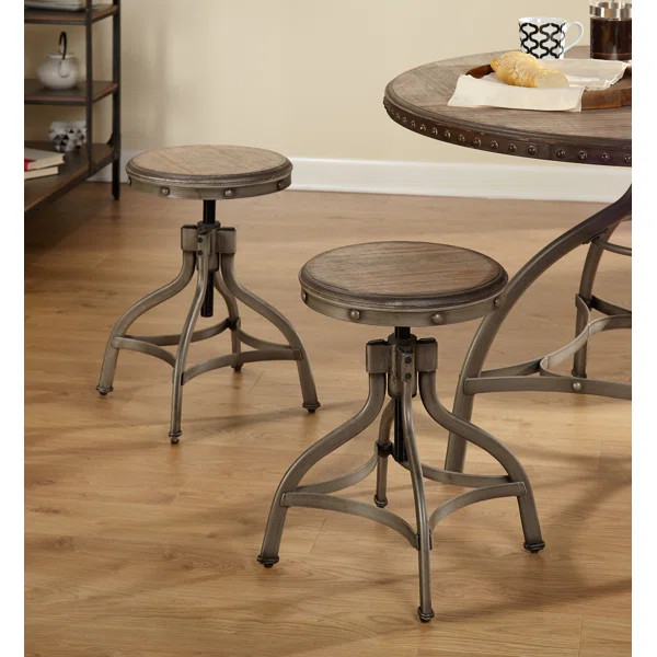 Epley Swivel Adjustable Height Bar Stool (Set of 2) | Wayfair North America