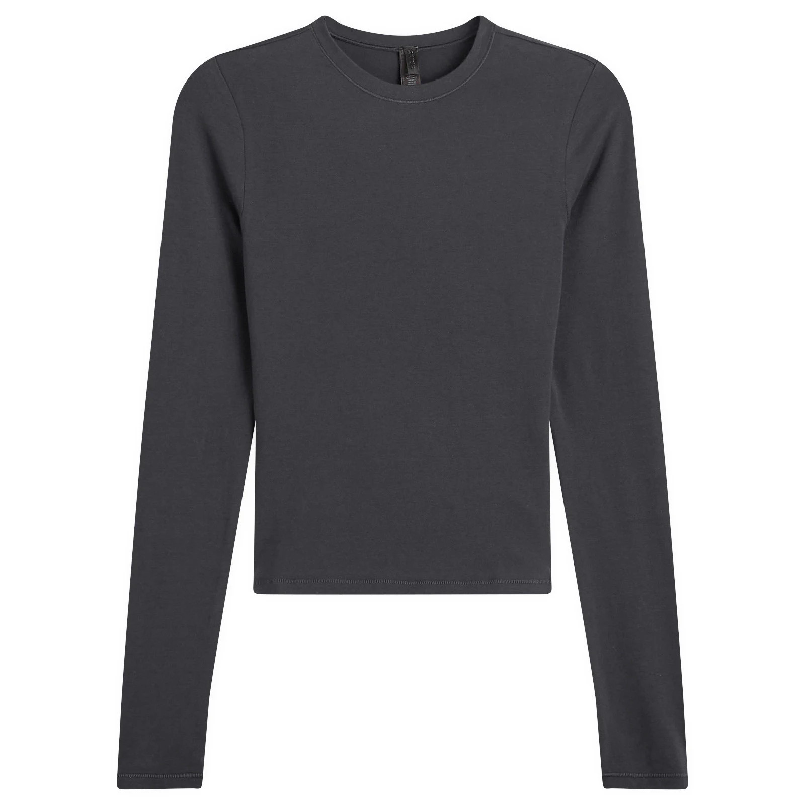 SKIMS Women's Cotton Jersey Long Sleeve T-Shirt in Soot, Size X-Large | END. Clothing