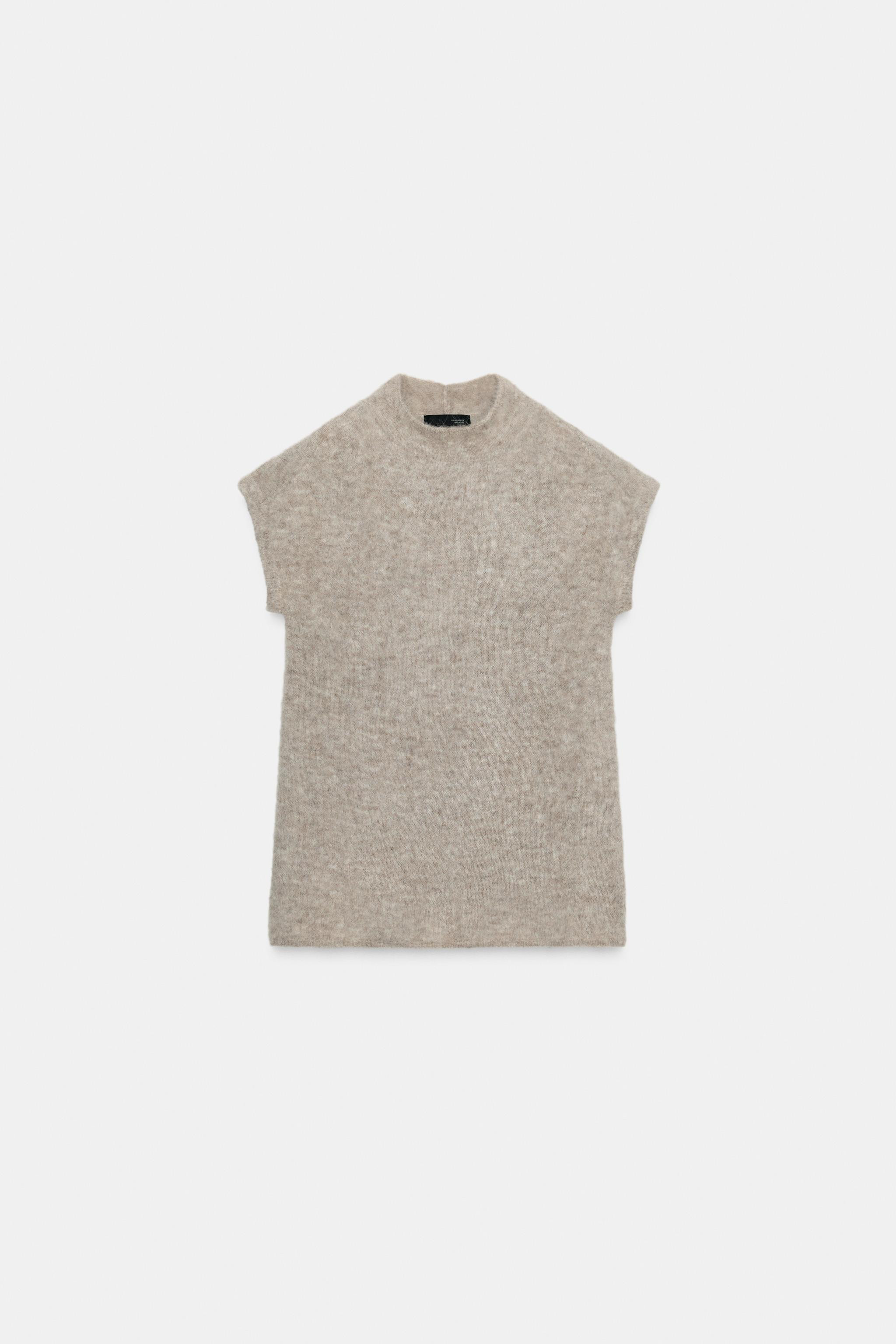 BRUSHED EFFECT ALPACA BLEND TOP | Zara US