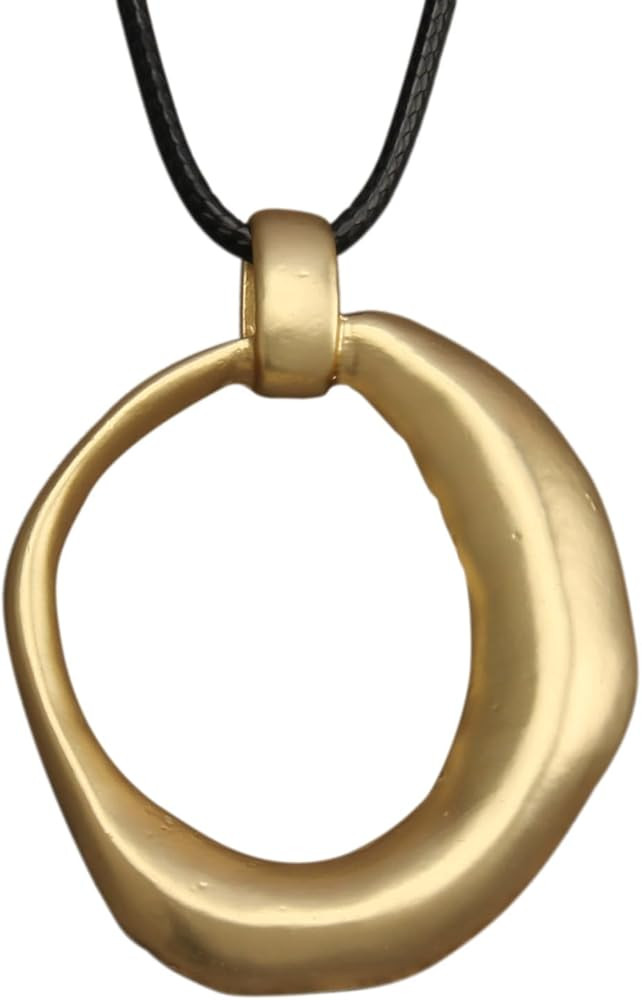 JAOYU Collares bohemios para mujer, collar de cuero con colgante de madera, collar largo marrón,... | Amazon (US)