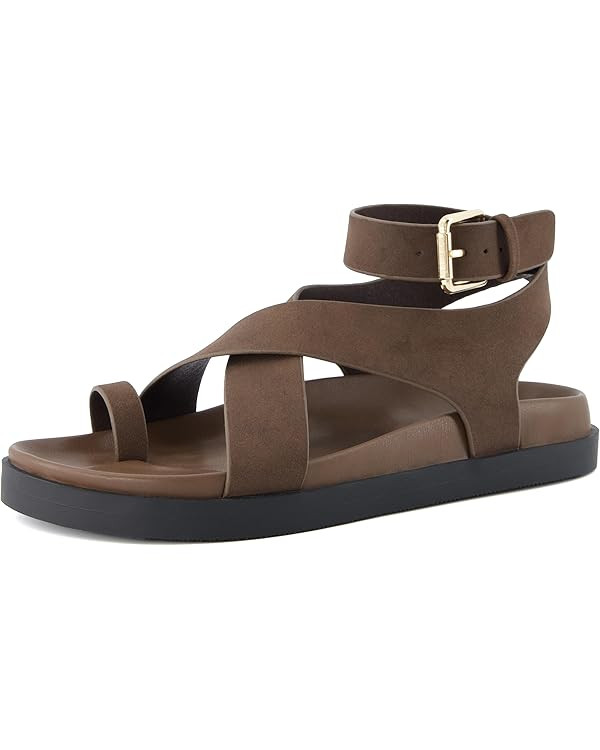 CUSHIONAIRE Entry Womens Ankle Wrap Molded Footbed Sandal with Adjustable Strap | Non-Slip Outsol... | Amazon (US)