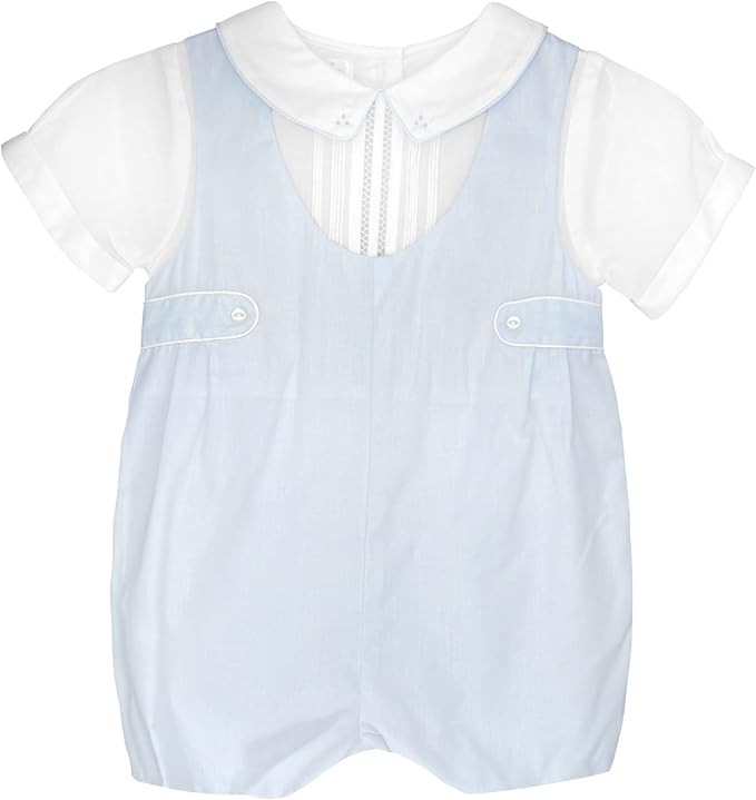 Petit Ami Baby Boys’ Shortall with Pintucks and Side Tabs | Amazon (US)