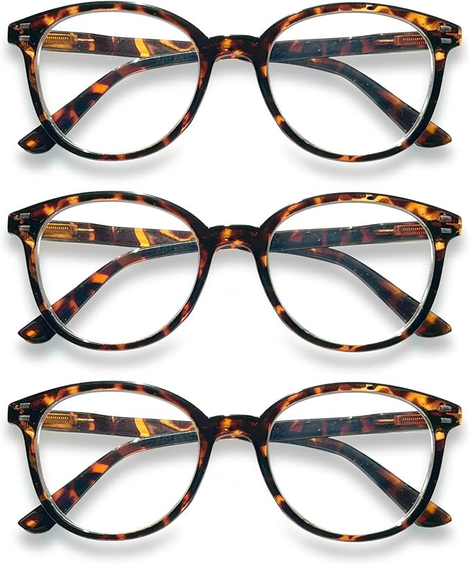 SIGVAN 3 Pack Reading Glasses Spring Hinge Stylish Readers Black/Tortoise for Men and Women | Amazon (US)