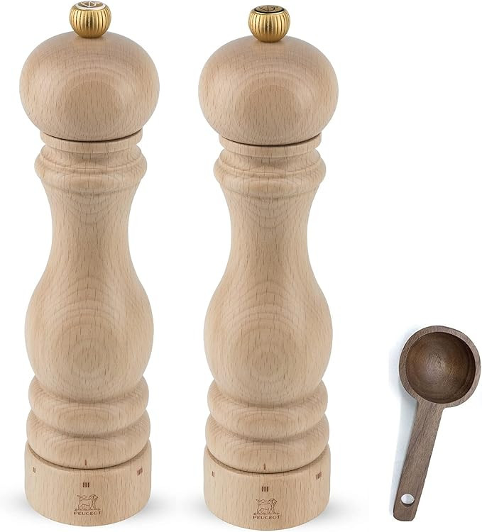Peugeot Paris u'Select 6 Setting Manual beechwood Salt & Pepper Mill Set With Wooden Spice Scoop ... | Amazon (US)