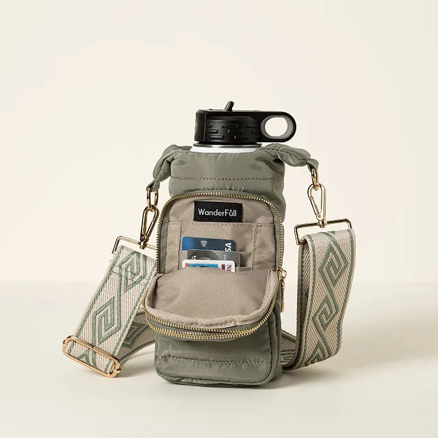 Crossbody Water Bottle Bag, Personalized Oatmeal | UncommonGoods