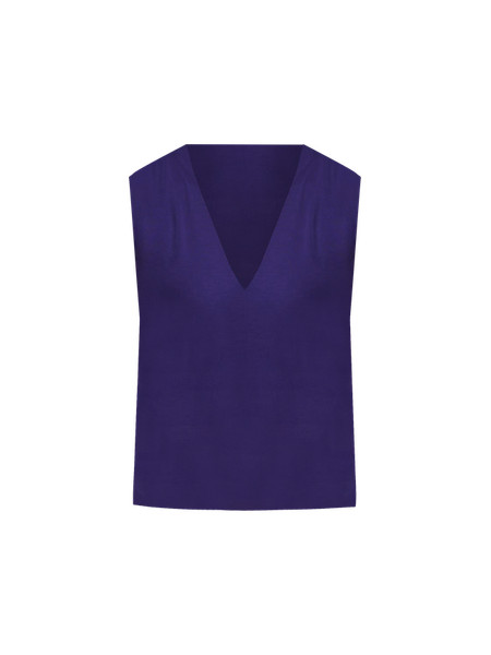 Mixed Media V-Neck Shell | Ann Taylor