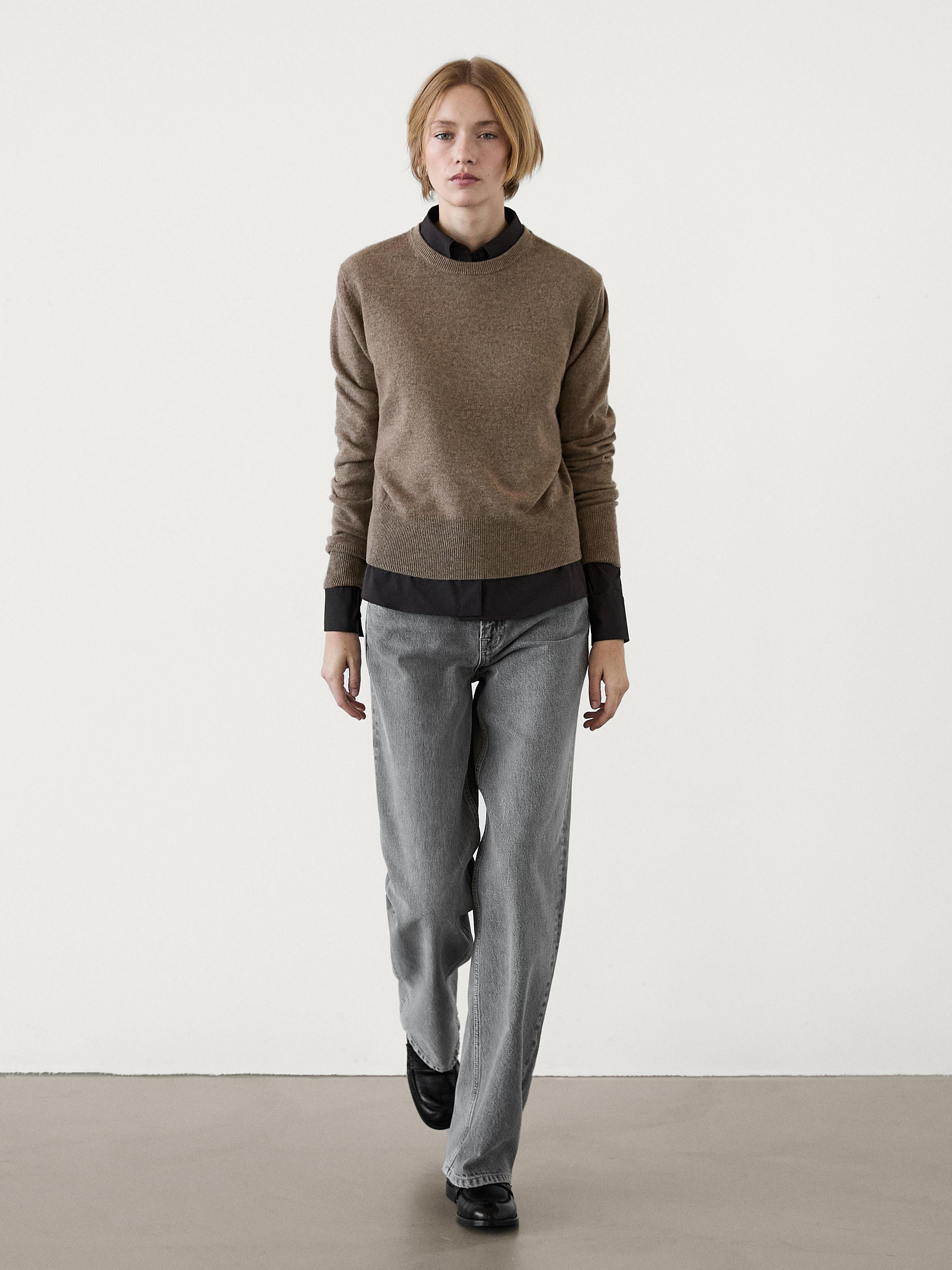 Cashmere wool crew neck jumper | Massimo Dutti DE