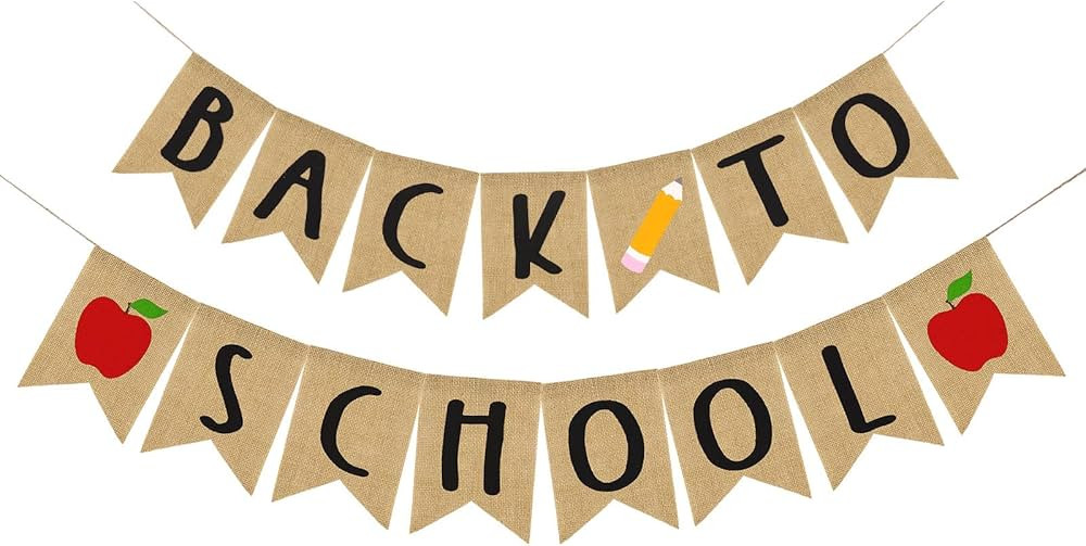 Back to School Burlap Banner Pre-Assembled Welcome School Hanging Decoration First Day of School ... | Amazon (US)