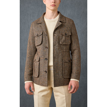 Brown Donegal Tweed Field Jacket | SPIER & MACKAY