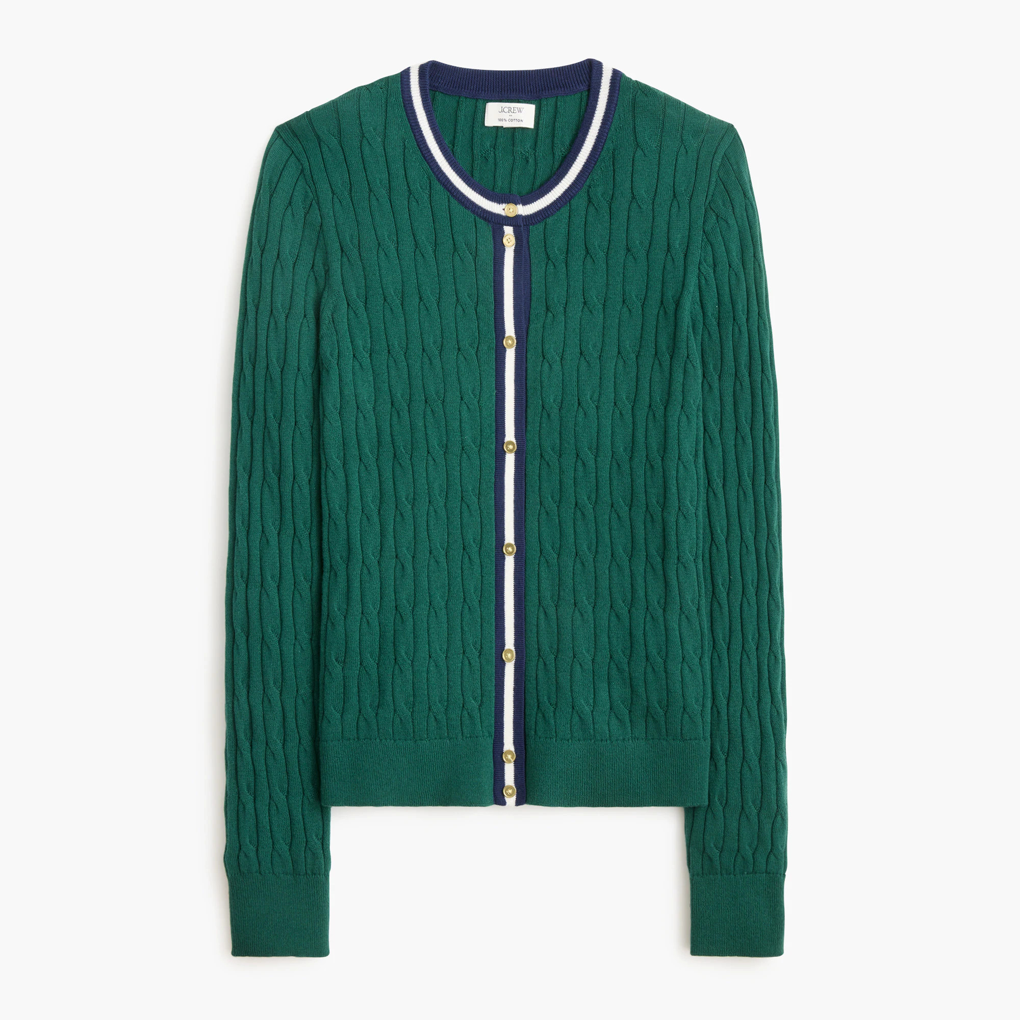 100% cotton cable-knit sweater-polo | J.Crew Factory