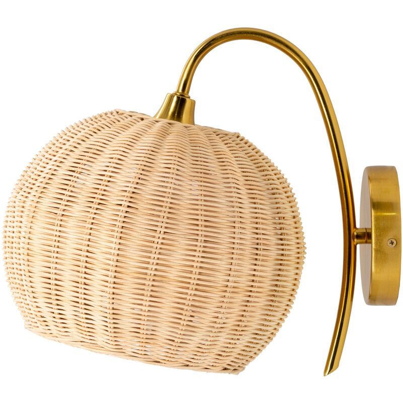 Minna Rattan Wall Sconce, Natural/Gold | One Kings Lane