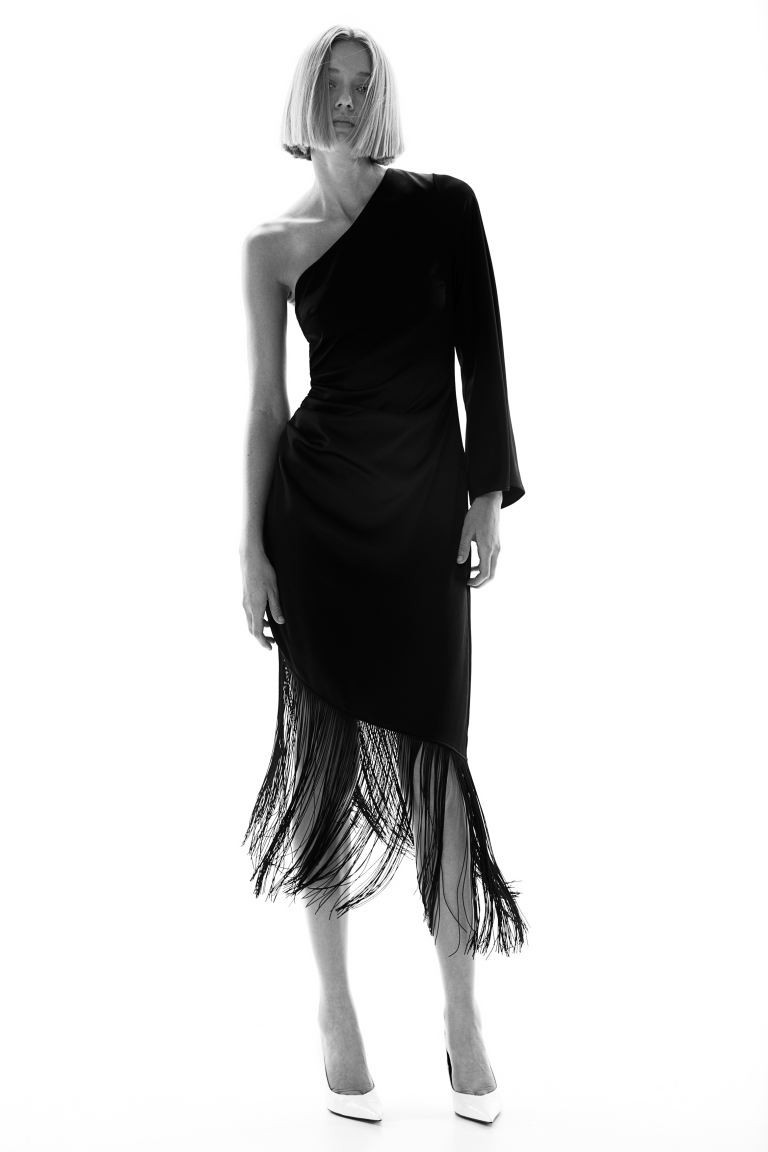 One-shoulder Dress with Fringe Trim | H&M (US + CA)