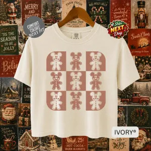 Retro Mickey Gingerbread Christmas Boxy Tee Comfort Colors® Disney Christmas Snacks Shirt Family... | Etsy (Global)