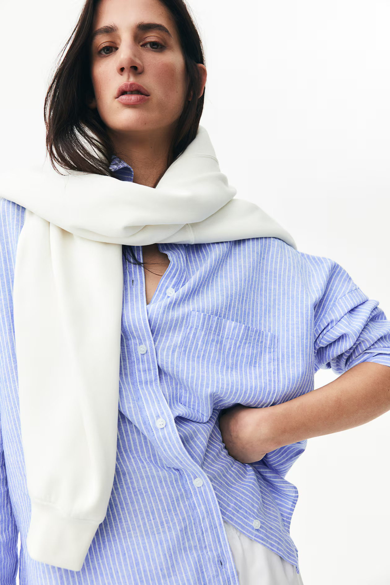 Oversized Linen-Blend Shirt | H&M (US + CA)